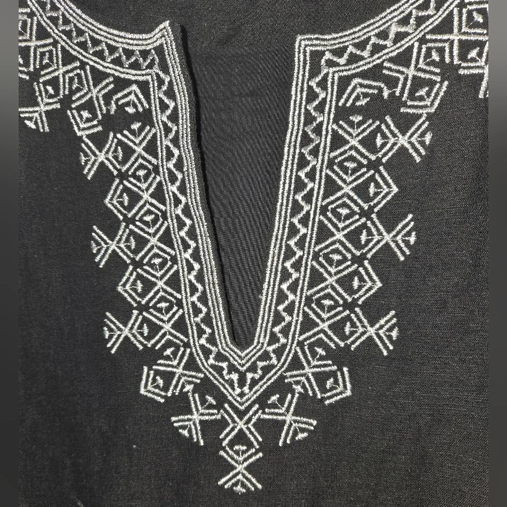 Vineyard Vines Holiday Island Silver Embroidered V Neck Linen Shift Dress Sz 00 - Picture 2 of 4
